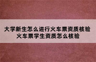 大学新生怎么进行火车票资质核验 火车票学生资质怎么核验